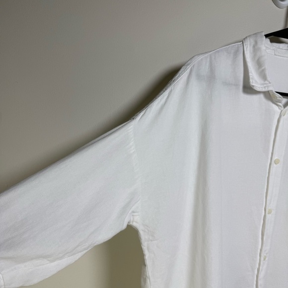 CP Shades Rooney Boxy Crop Blouse in White Cotton Voile Size Large - Picture 2 of 7